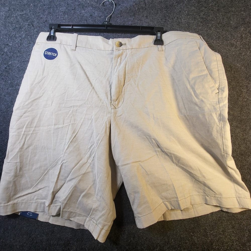 IZOD Newport Oxford Tan Shorts Men's 38 9.5 Inch Inseam New